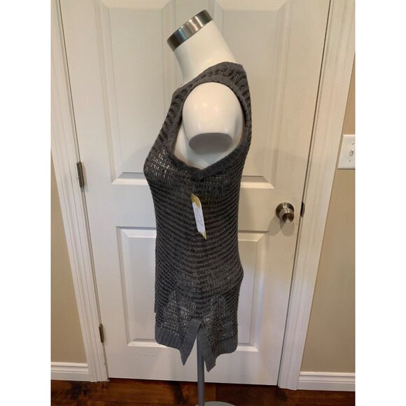 MM. LAFLEUR Gray Striped Loose Knit Tank Top, Size XS - Picture 5 of 7